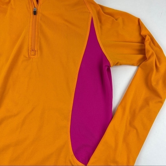 C9 Champion Running Jacket Womens Small Orange Pink Lon gSleeve Quarter Zip - Picture 4 of 9